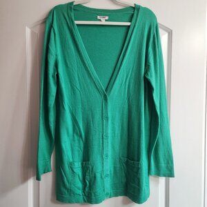 Old Navy | Kelly Green Lightweight Longer Length Cardigan with Pockets